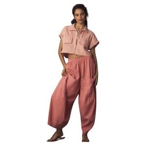 Anthropologie Pilcro Soft Barrel Pants in Pink Size XXS